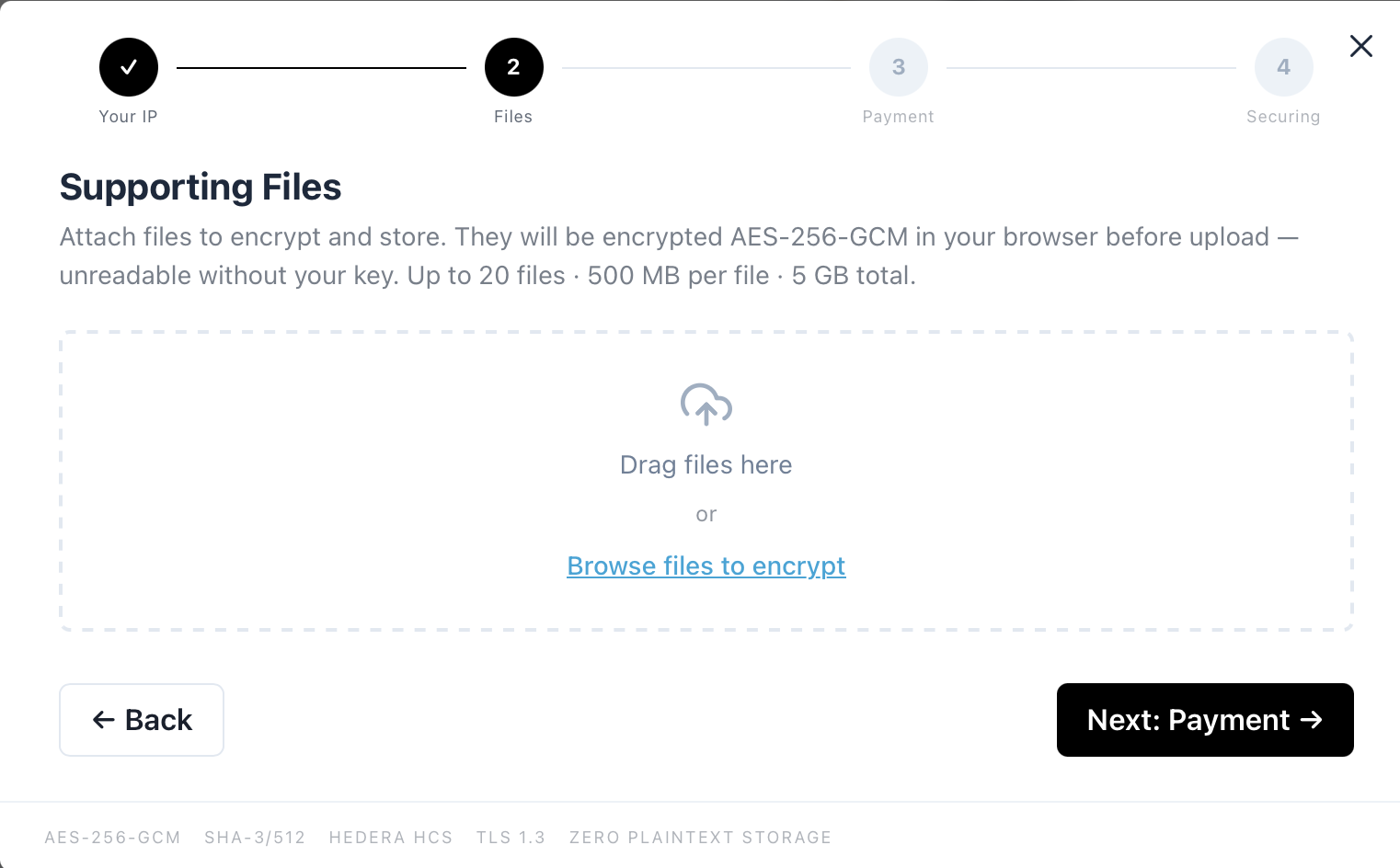 PriorMark supporting files — attach documents to fingerprint